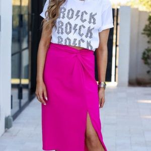 Fuschia midi skirt